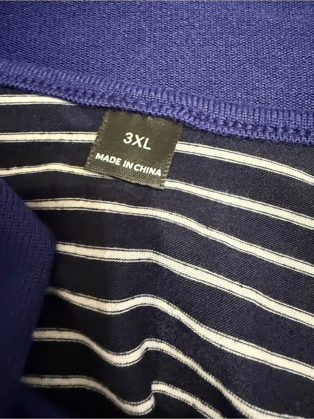 Navy Blue Cardigan, Tank, and Striped Pants Set - Picture 2 of 2